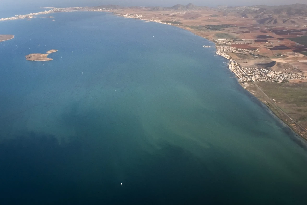 Vista del Mar Menor afectado por la contaminación por nitratos / Foto: Greenpeace
