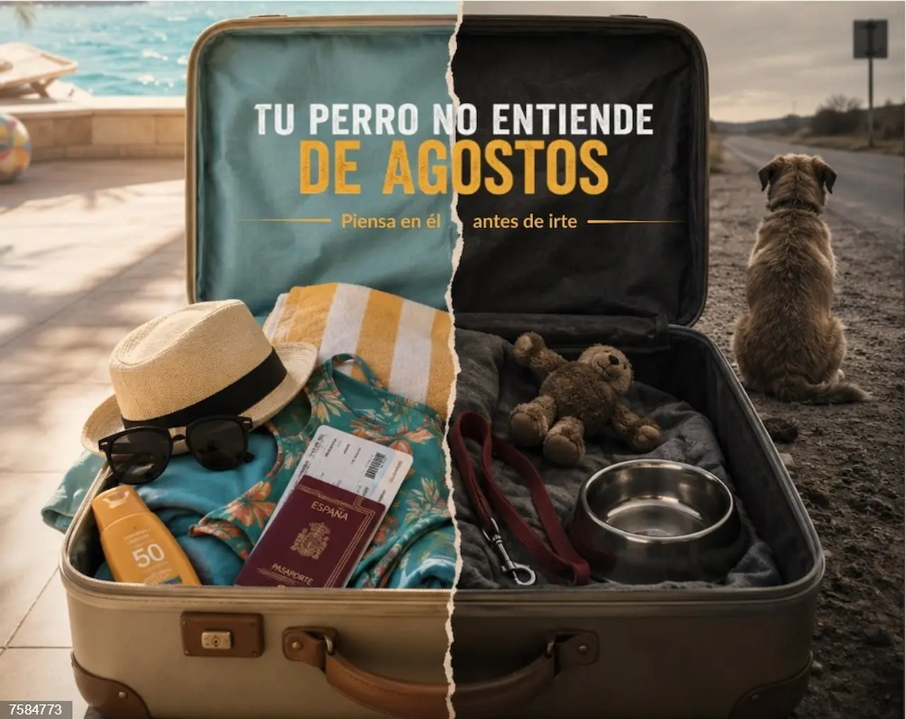 'Tu perro no entiende de agostos. No lo abandones' / Imagen: RSCE