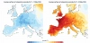 Anomalía de la temperatura media diaria del aire en superficie para (izquierda) el 11-19 de mayo de 2026 y (derecha) el 21-30 de mayo de 2026 / Imagen: C3S-CEPMPM Anomalía de la temperatura media diaria del aire en superficie para (izquierda) el 11-19 de mayo de 2026 y (derecha) el 21-30 de mayo de 2026 / Imagen: C3S-CEPMPM