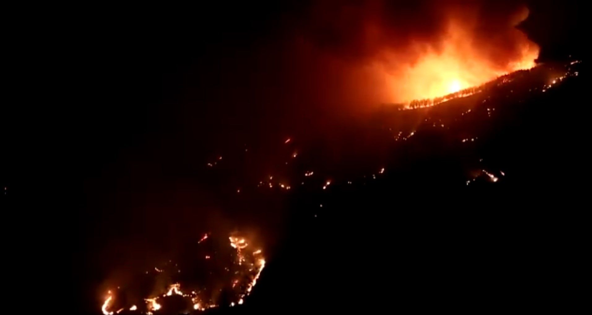 Las llamas devoran una ladera en el siniestro de Artenara (Gran Canaria) / Foto: Cabildo Insular de Gran Canaria