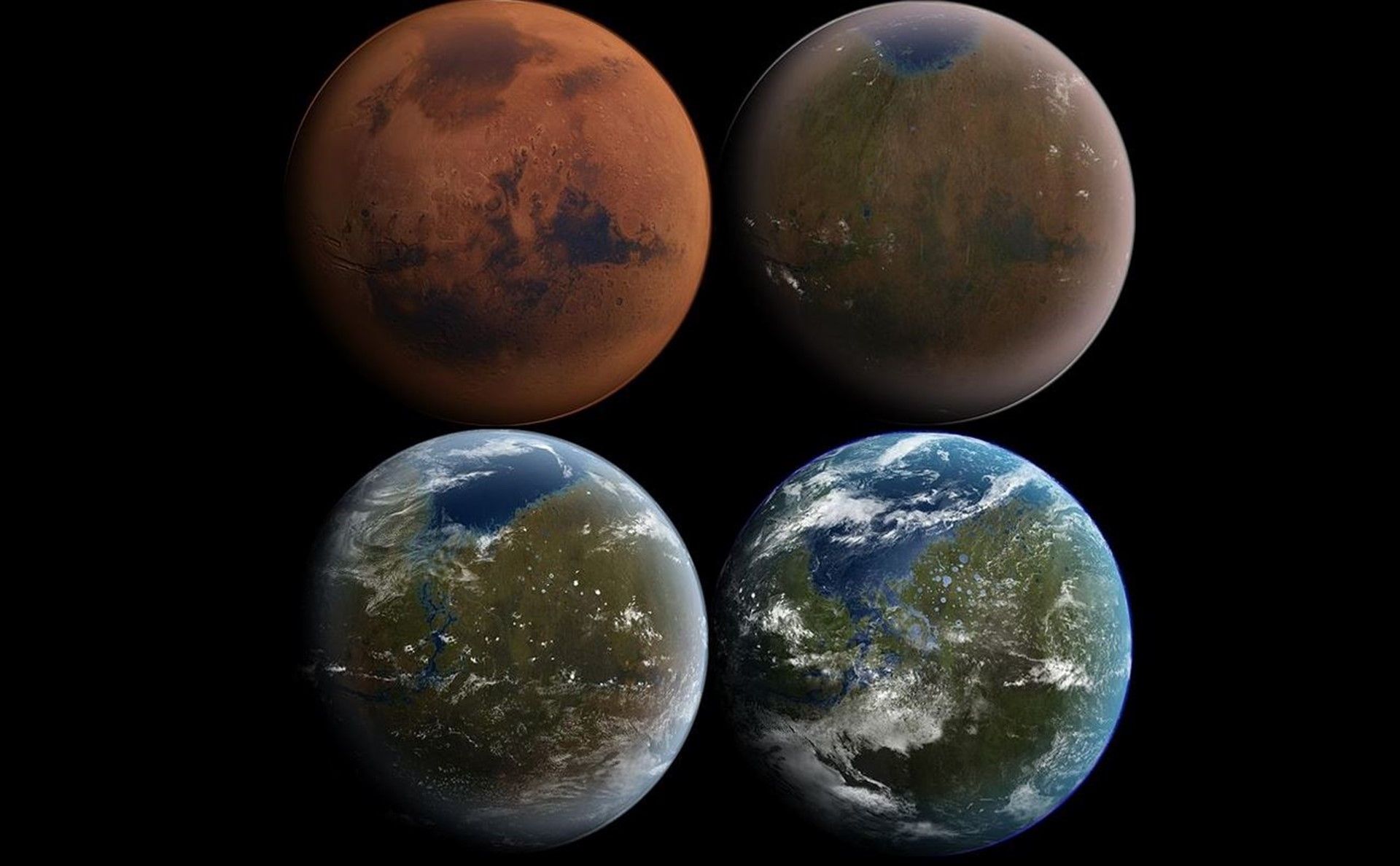 Imagen de una posible evolución de Marte hacia un planeta como la Tierra / Foto: Daein Ballard