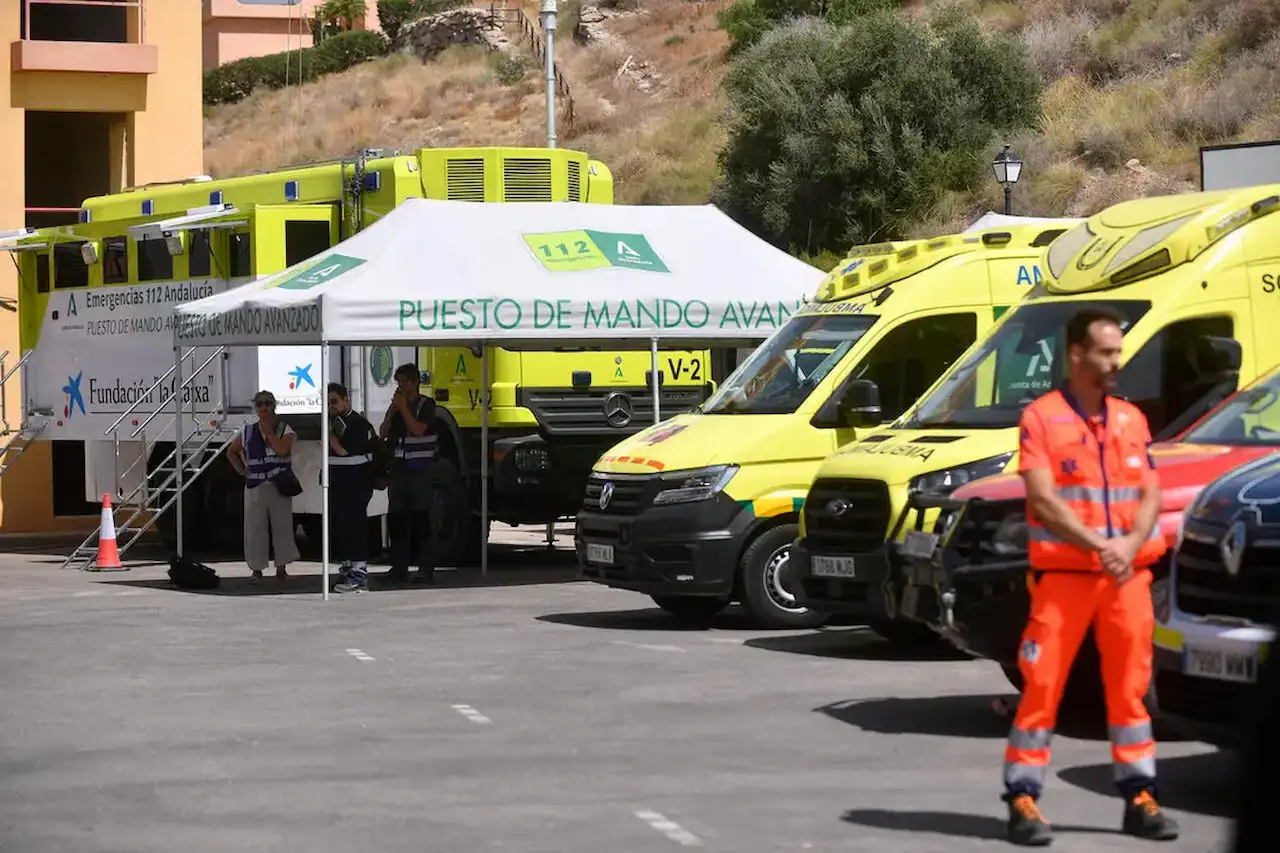 Puesto de mando avanzado desplegado por un incendio forestal, a 10 de julio de 2026, en Los Gallardos, Almería, Andalucía (España) / Foto: EP