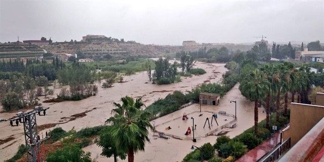 La localidad murciana de Archena anegada por las aguas / Foto: Ayuntamiento de Archena