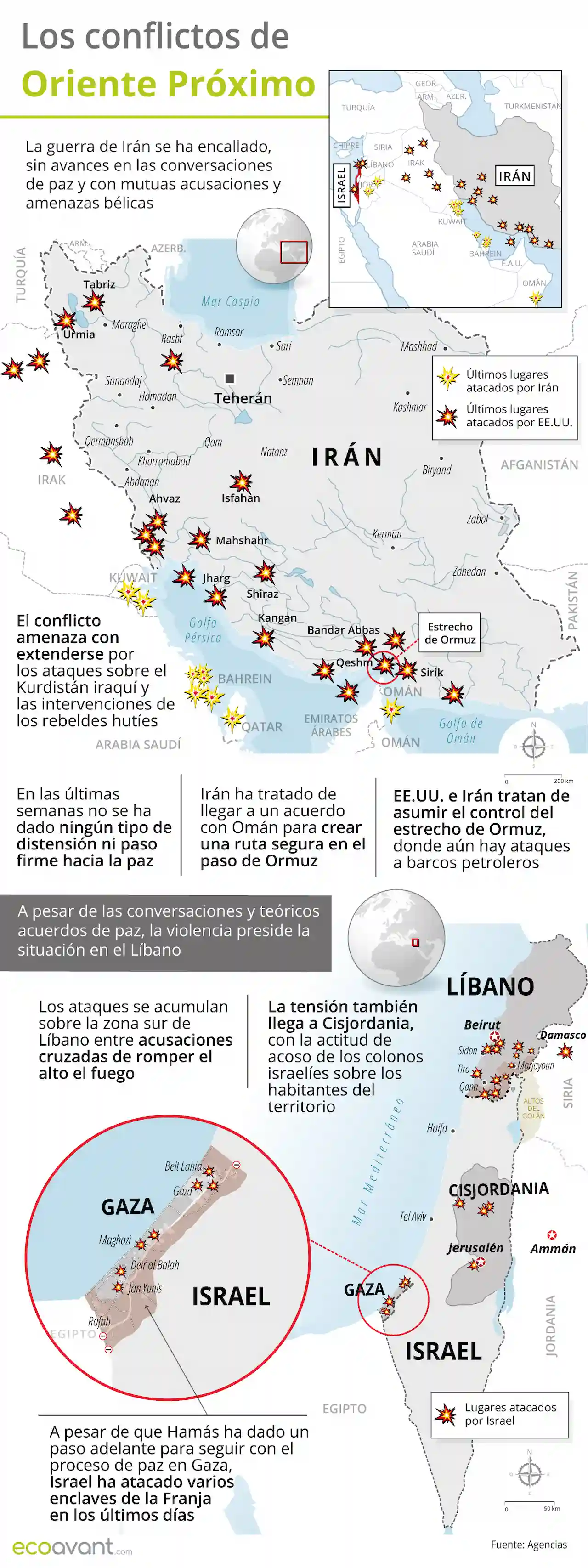 Mapa de los conflictos en Irán y Oriente Próximo a 17 de agosto de 2026 / Imagen: EA Mapa de los conflictos en Irán y Oriente Próximo a 17 de agosto de 2026 / Imagen: EA
