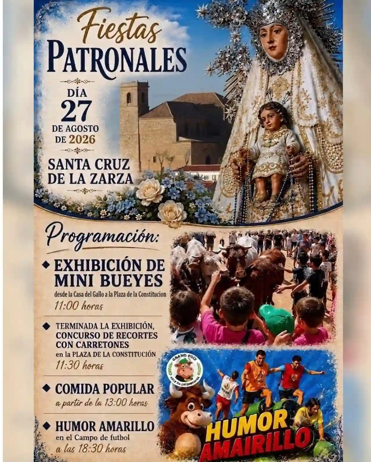 Piden frener el acto 'Exibición de mini bueyes' por la participación de menores / Imagen: Ayto. de Santa Cruz de la Zarza
