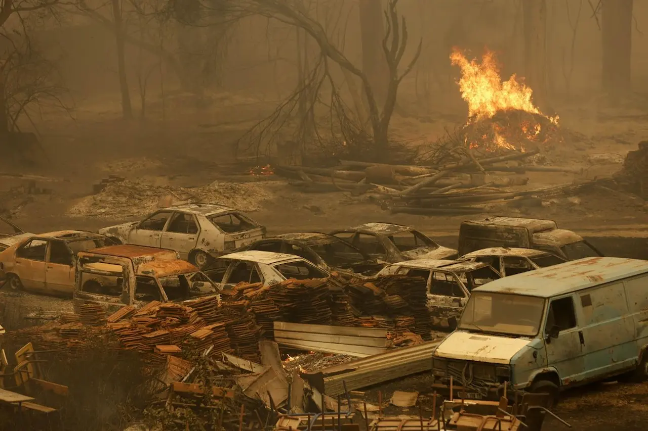 Pena de muerte para quienes provoquen incendios. Consecuencias del fuego en una aldea de las montañas de Jijel, Argelia  / Foto: EP