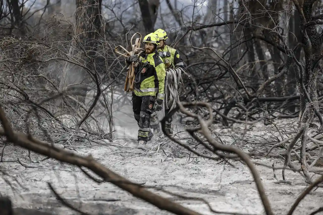 Varios bomberos realizan labores de extinción de incendios, a 28 de agosto de 2026, en El Saler, Comunidad Valenciana (España) / Foto: EP