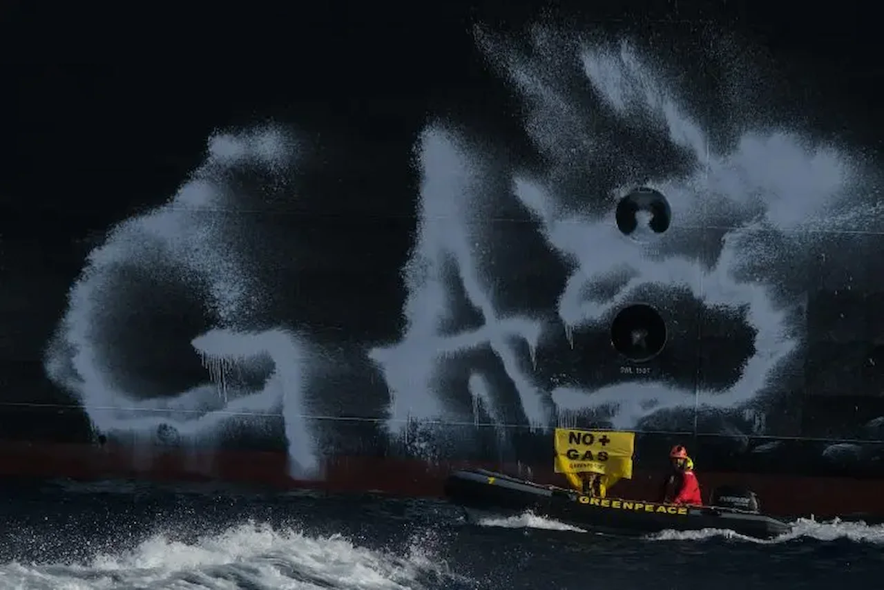 Acción de protesta pacífica en el puerto de Sagunto, València / Foto: Greenpeace