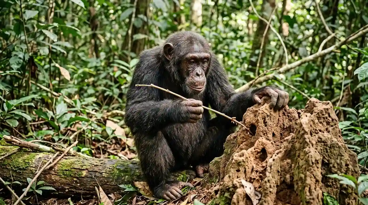 Los chimpancés roban menos a los amigos / Foto: PB