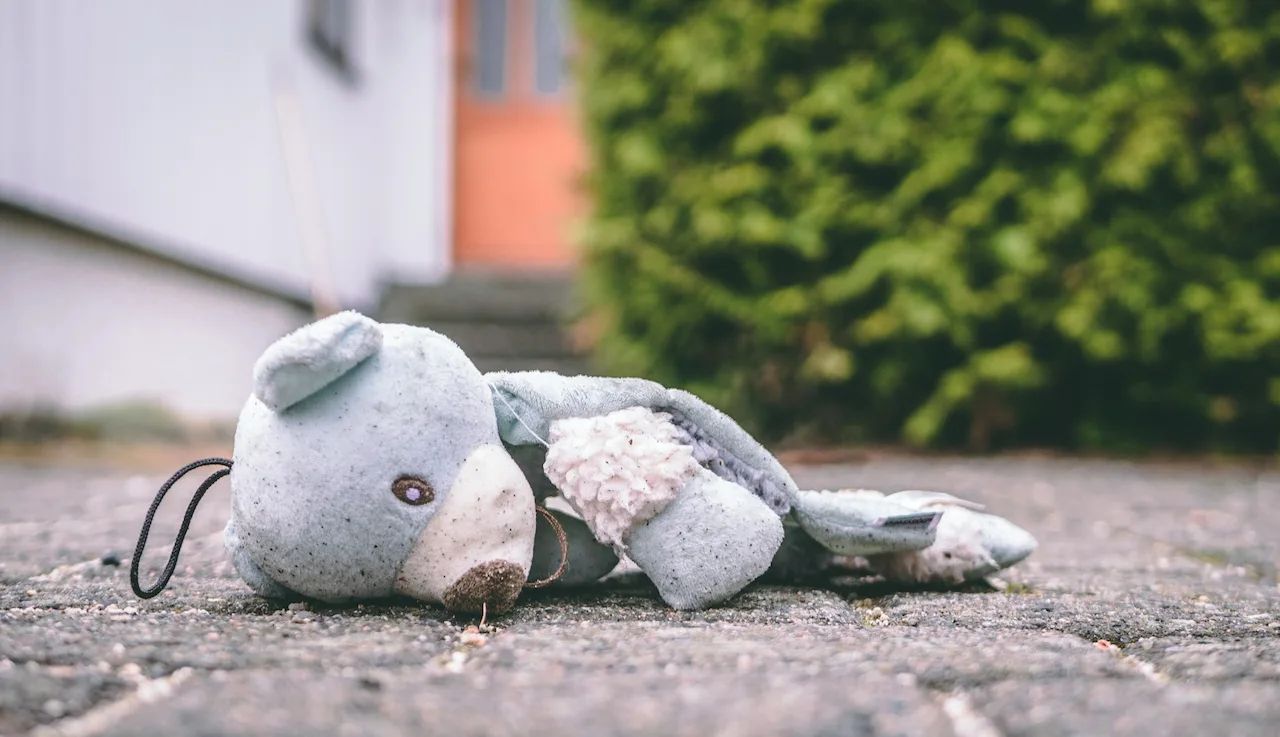 Un oso de peluche abandonado en una acera el maltrato infantil se asocia a cambios en el cerebro / Foto: UP