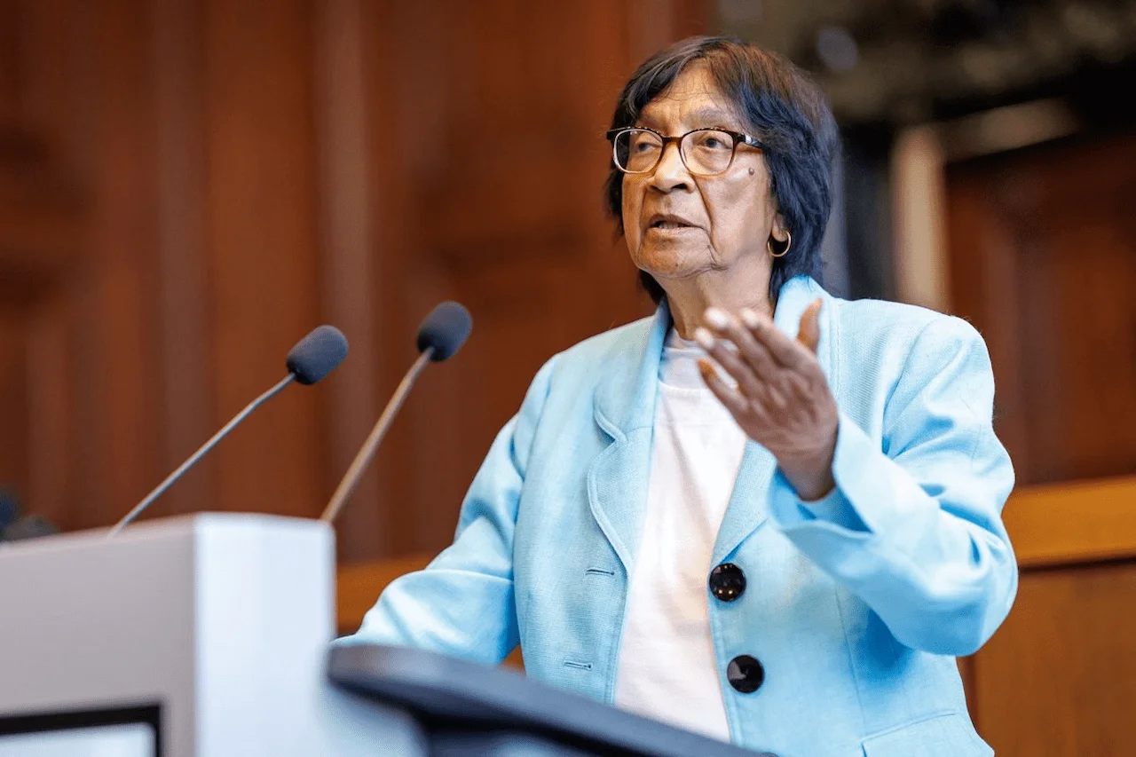 La jurista sudafricana Navi Pillay, Nobel de la Paz 2026, en el Foro de Núremberg / Foto: EP