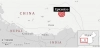 Mapa del terremoto de magnitud 7,0 en el Tibet / Imagen: EP