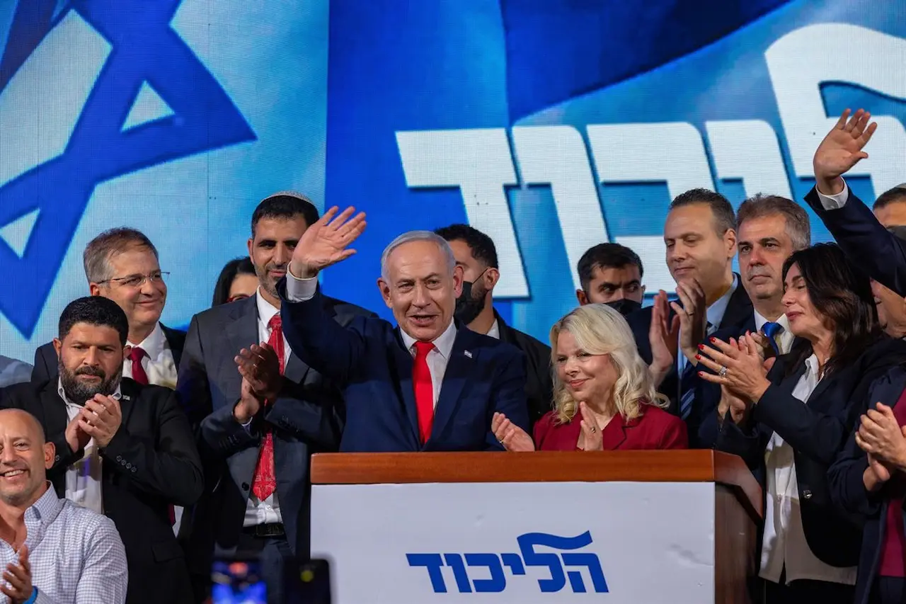El primer ministro israelí, Benjamin Netanyahu, habla ante sus seguidores tras las elecciones / Foto: EP El primer ministro israelí, Benjamin Netanyahu, habla ante sus seguidores tras las elecciones / Foto: EP