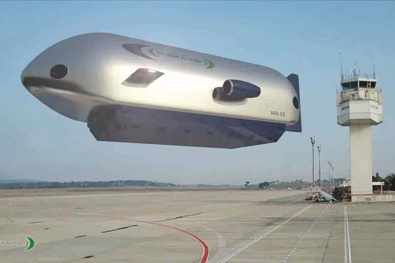 Recreación del aspecto final del prototipo de dirigibles ya en construcción en Francia / Foto: Varialift Airships