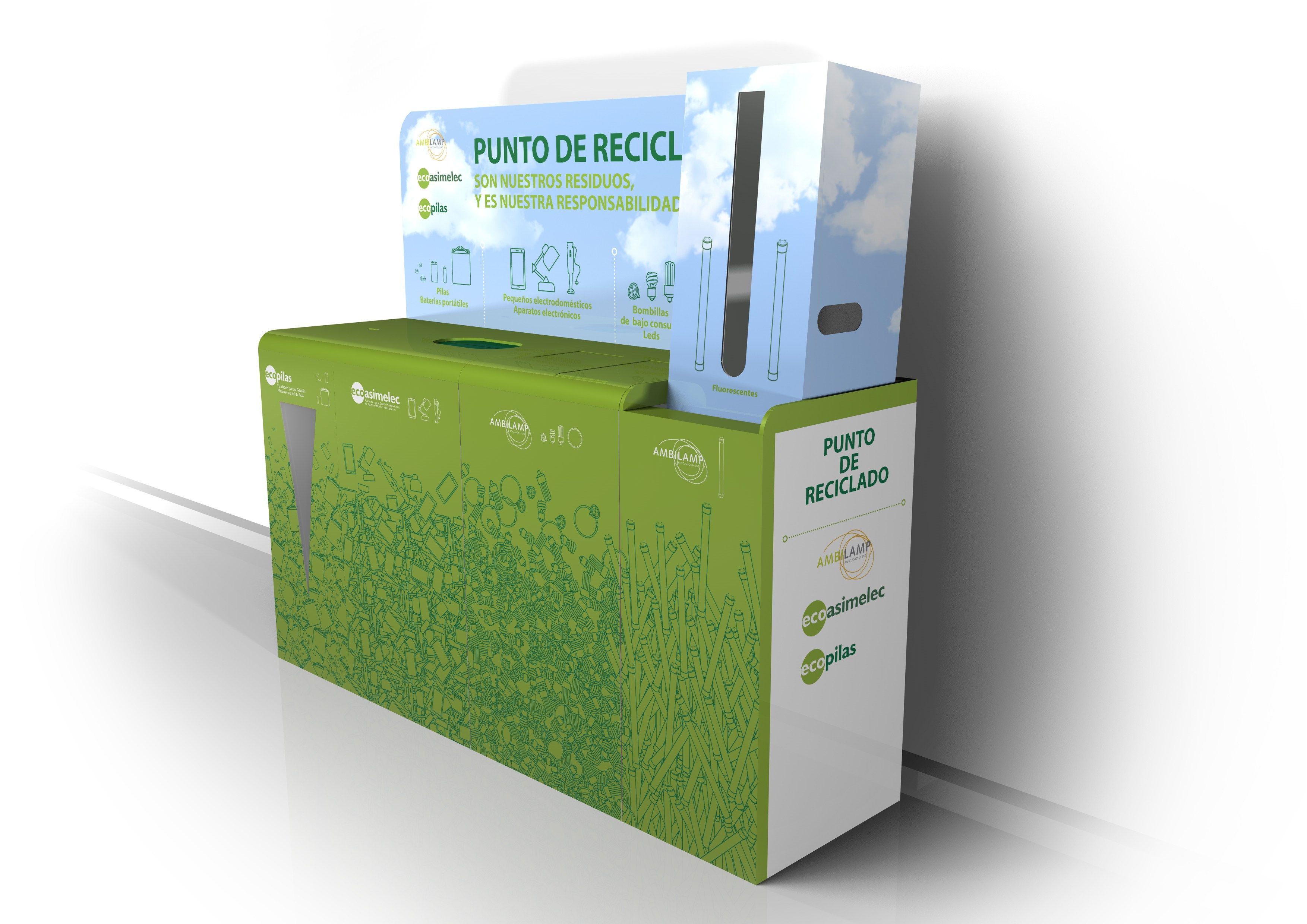 Contenedor para la recogida selectiva de estos y otros elementos domésticos / Foto: Ecopilas