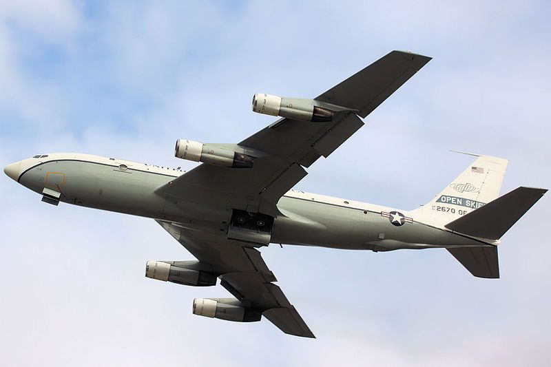 Avión OC 135B de la Fuerza Aérea de Estados Unidos, diseñado para el Tratado de Cielos Abiertos  Foto Wikipedia