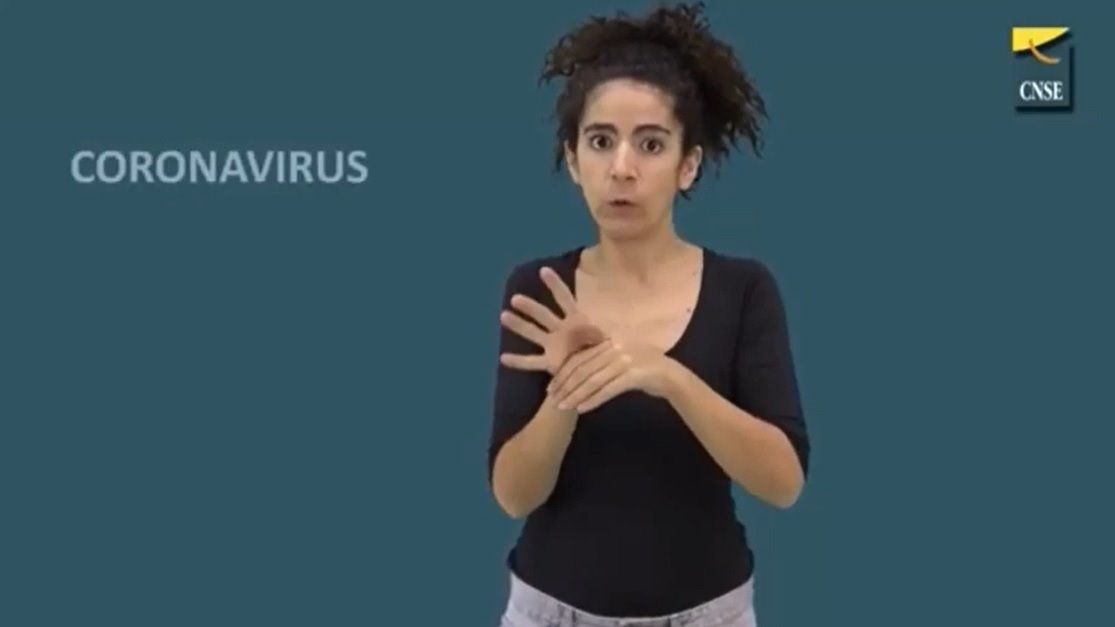 La palabra 'coronavirus' en lengua de signos / Foto: EP