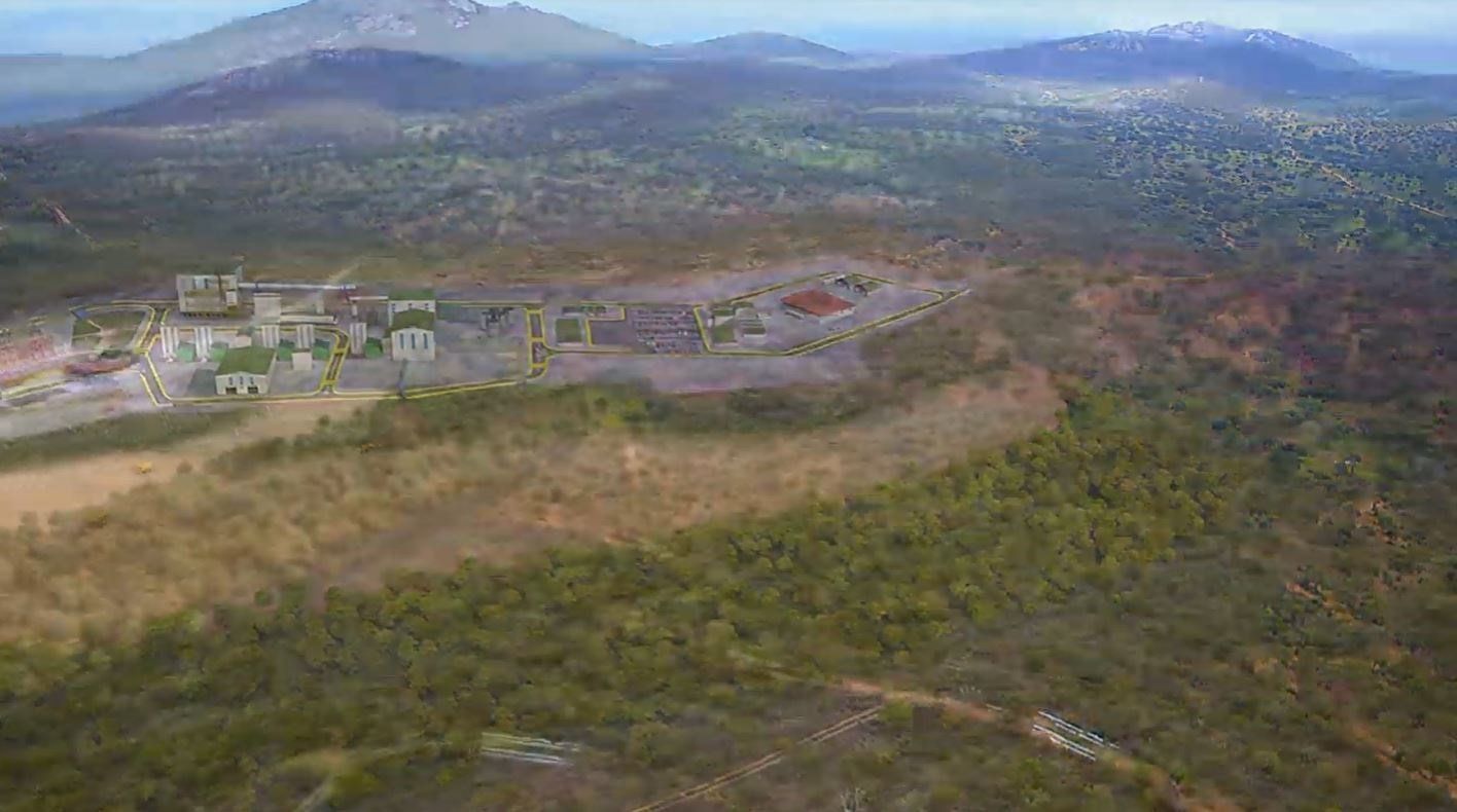 Recreación en 3D de la mina de litio en San José de Valdeflores en Cáceres / Imagen: EP