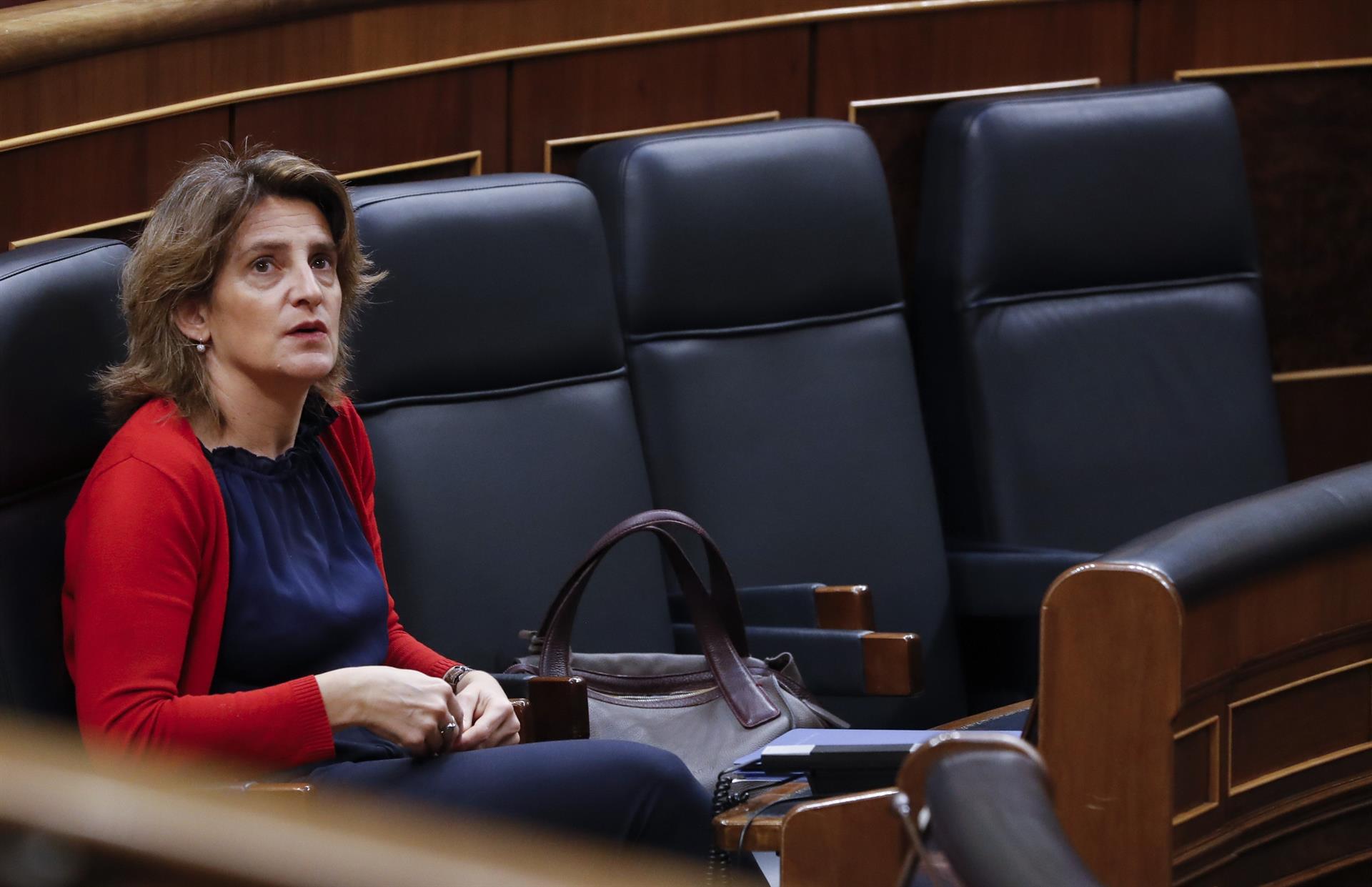 La vicepresidenta cuarta y ministra para la Transición Ecológica, Teresa Ribera , en un Pleno del Congreso / Foto: EP
