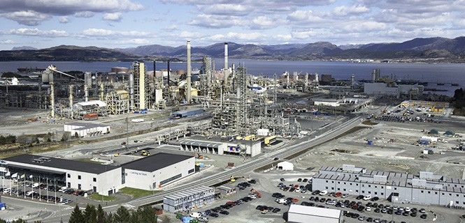 Vista aérea de las instalaciones del Centro Tecnológico de Mongstad / Foto: TCM