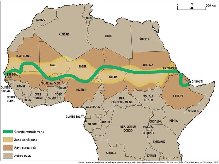 Mapa de la Gran Muralla Verde / Imagen: APGMV