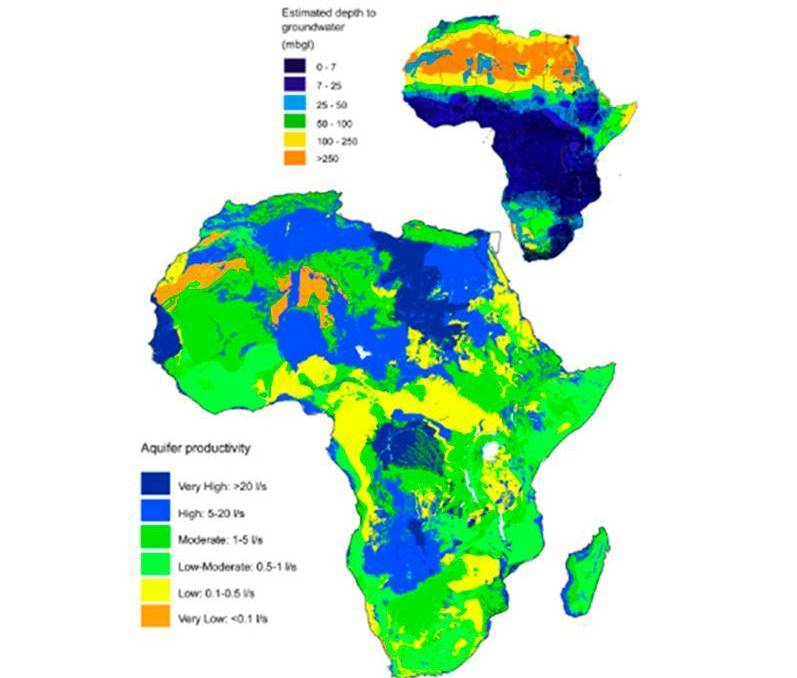 Gráfico del reparto de agua subterránea en África. / Imágen: IOPscience