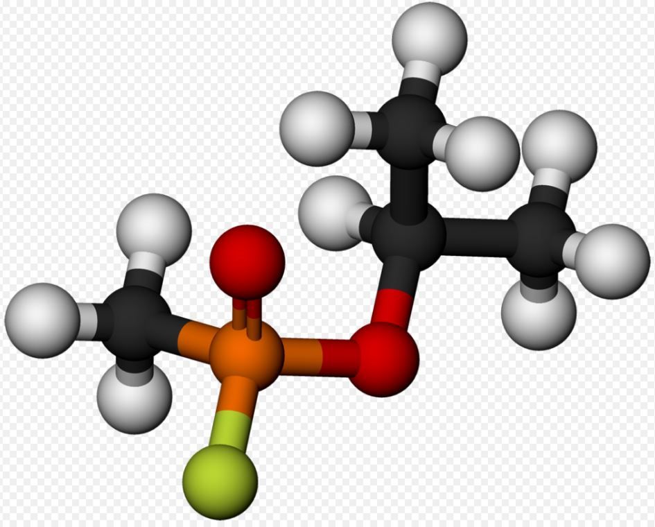 Molécula de gas sarín, una de las armas químicas más extendidas / Foto: Wikicommons