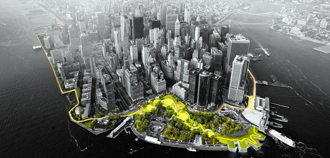 Proyección del 'cinturón' en el sur de Manhattan / Foto: Rebuild by Design