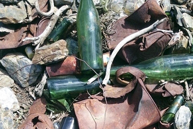 Restos de botellas y latas de conservas que llevaban décadas tirados en Sierra Nevada / Foto: Batallón Basurista