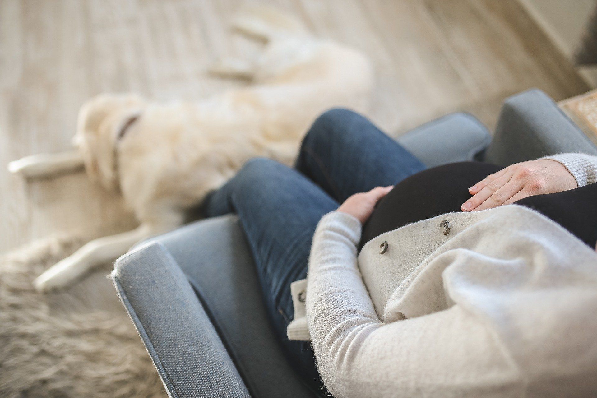 Una mujer sentada en un sillón durante el embarazo. Embarazadas / Foto: Cindy Parks - Pixabay 