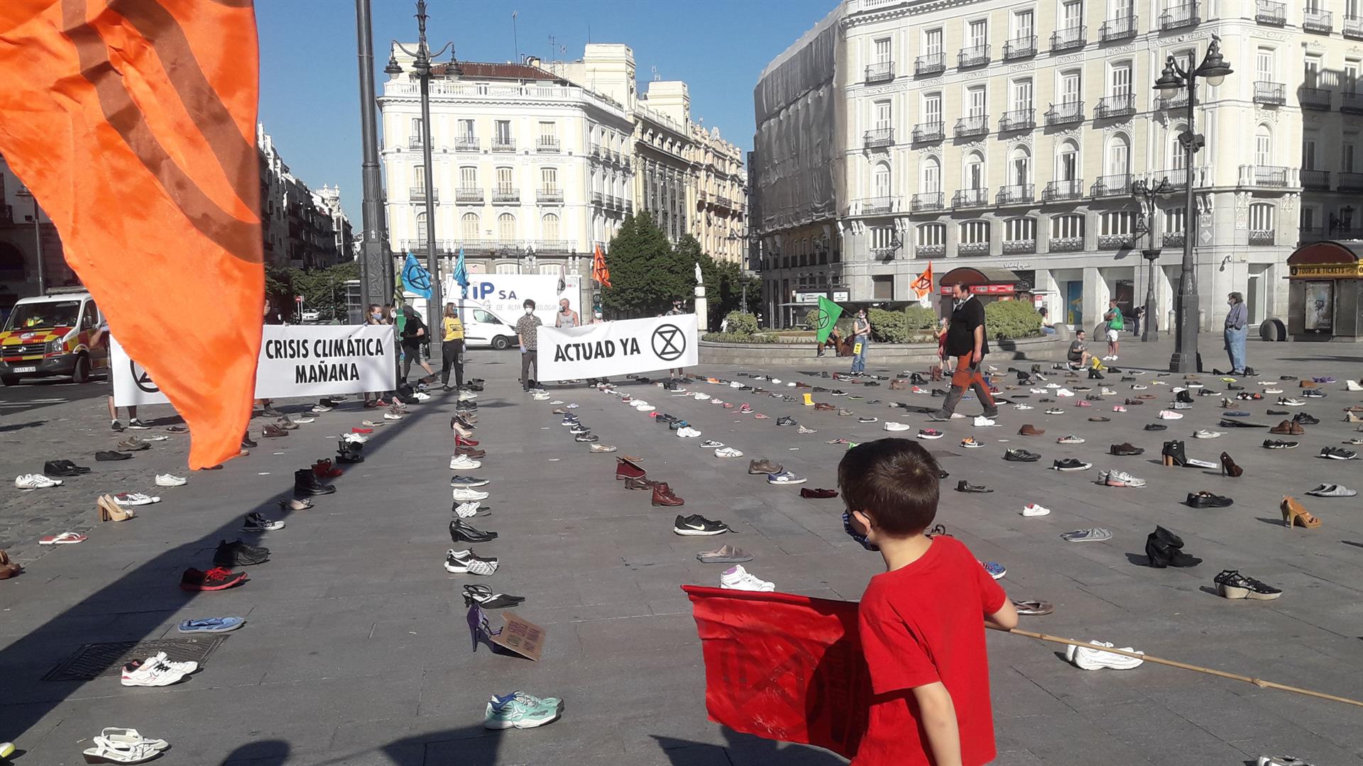 Acción de Extinction Rebellion en la Puerta del Sol de Madrid / Foto: EP