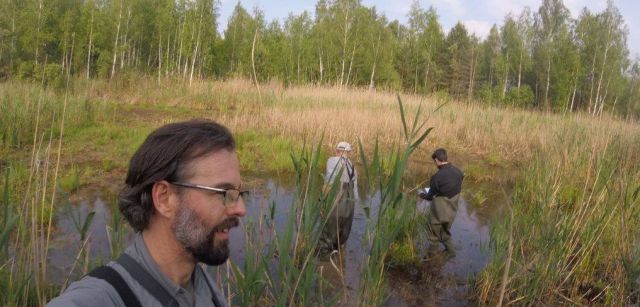 El investigador Germán Orizaola en Chernóbil. / Foto cedida por el científico El investigador Germán Orizaola en Chernóbil. / Foto cedida por el científico
