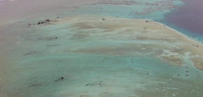Todo lo que queda de una de las islas desaparecidas en el Pacífico / Foto: Simon Albert