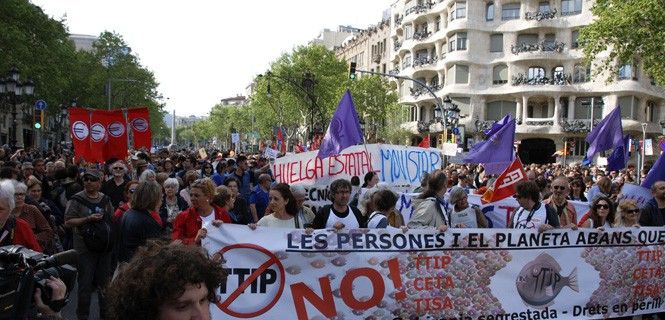 Manifestación contra el TTIP en Barcelona en abril de 2015 / Foto: Horrapics - Wikipedia